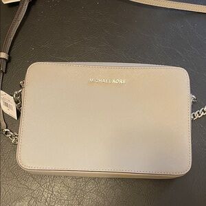 NWT Michael Kors Light Gray Crossbody Bag